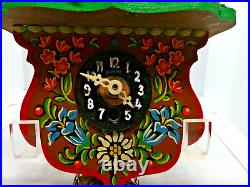Vintage Adrian Taron Bavarian Chalet Style Miniature Barometer Clock Germany