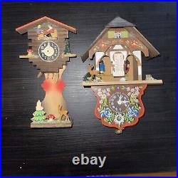 Vintage Bavarian Black Forest Cuckoo Style Clock Hansel & Gretel Set Of 2
