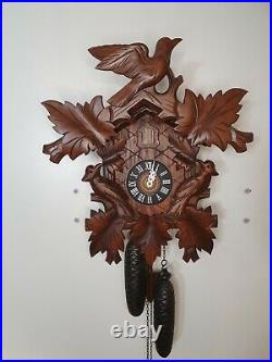 Vintage Bird Nest 8 days Cuckoo Clock -fully functional and hand carved