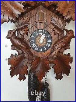 Vintage Bird Nest 8 days Cuckoo Clock -fully functional and hand carved