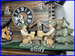 Vintage Black Forest 3 Weighted Musical 1 Day Cuckoo Clock with Beer Drinkers