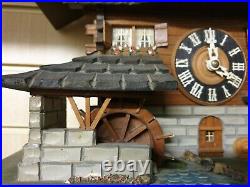 Vintage Black Forest Cottage Style Wall Clock with Music and Dancers