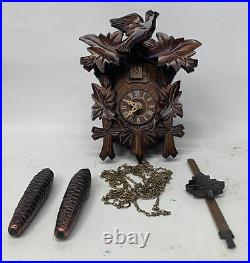Vintage Black Forest Cuckoo Clock Wood Schneider Made In Germany / Untested