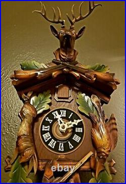 Vintage Black Forest Cuckoo Clock Works Great Cleaned Oiled Tested