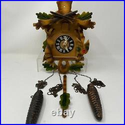 Vintage Black Forest German Cuckoo Clock Hagos Hrastnig KG Wood Hand Carved