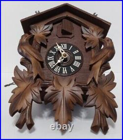 Vintage Black Forest Wood Cuckoo Clock Birds Mfg Co. West Germany For Parts
