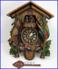 Vintage Black Forest Wood Cuckoo Coo Coo Hunter Regula Clock Germany For Parts
