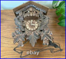 Vintage Clock Adolf Herr Cuckoo Clock Germany Handmade Birds Parts / Repair
