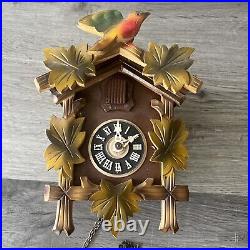 Vintage Cuckoo Clock Germany Chain Bird Fall Leaves Tree House Looks Good