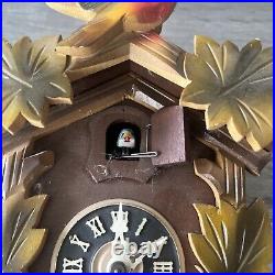 Vintage Cuckoo Clock Germany Chain Bird Fall Leaves Tree House Looks Good