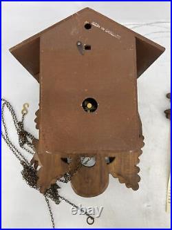 Vintage Cuckoo Clock Wooden with Bird and Bunny Made in Germany UNTESTED