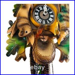 Vintage Early 1950's Cuckoo Clock from Germany has a hunting theme Chips On Rack
