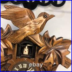Vintage Englester German Black Forest Hand Carved Bird Cuckoo Clock WORKING