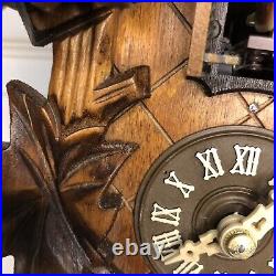 Vintage Englester German Black Forest Hand Carved Bird Cuckoo Clock WORKING