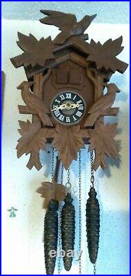 Vintage German 3 Weight Cuckoo Clock withSwiss Music Box Lador 2844 30 hour Works