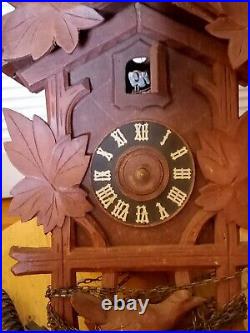 Vintage German Black Forest Wood Cuckoo Clock Non-working For Repair Or Parts