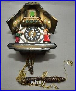 Vintage German Black Forest Wood Cuckoo Clock with Cuendet Swiss Movement 7695-703