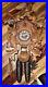 Vintage German Carved Wood Figural Cuckoo Wall Clock W Weights & Pendulum