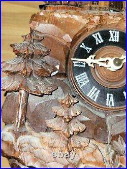 Vintage German Cuckoo Clock Cottage Forrest