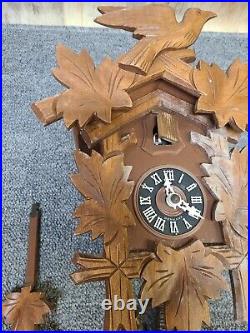 Vintage German West Germany Cuckoo Clock Wooden Birds Complete