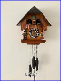 Vintage Hand Made Wooden Regula Musical Dancers Wheel Cuckoo Clock Germany