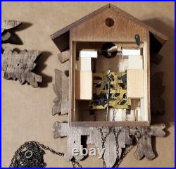 Vintage Hubert Herr Black Forest German Cuckoo Wall Clock AS-IS Repair