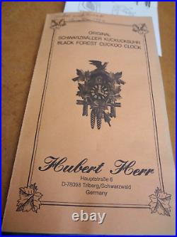 Vintage Hubert Herr German Black Forest Cuckoo Clock