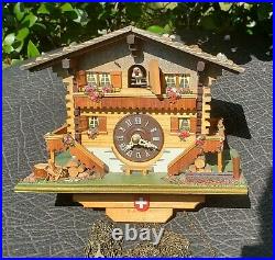 Vintage Loetscher Classic Brienz Chalet Coo Coo Clock for Parts or Repair