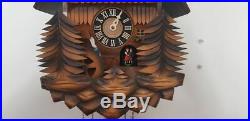 Vintage Musical Chalet Cuckoo Clock with dancer and watermill and music box