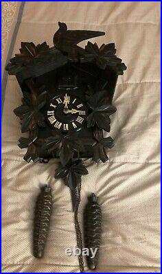 Vintage! Rare Mi-Ken Wood Cuckoo Clock With Original Box! Works! Made in Japan
