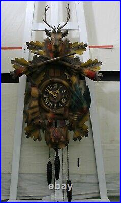 Vintage Regula West German Triple Weight Musical Cuckoo Clock, Fully Running