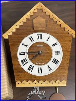 Vintage Russian Majak Cuckoo Clock with Box & Manual AS-IS Untested Rare