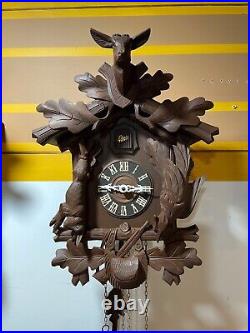 Vintage Schatz #1 Working 8 Day Hunter Black Forest Cuckoo Clock