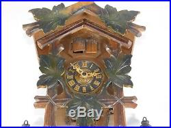 Vintage Schmeckenbecher Black Forest Cuckoo Clock Wood Hunter Cabin Blue Danube