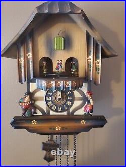 Vintage Schmeckenbecher Musical Black Forest Cuckoo Clock with Dancers SEE VIDEO