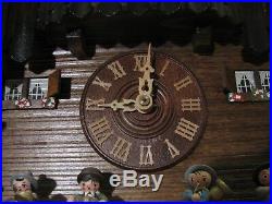 Vintage Schneider Black Forest Wood German Cuckoo Clock Mill Music Box Animated