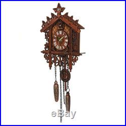 Vintage Style Handcraft Wood Cuckoo Wall Clock Tree House Swing, Art, Battery