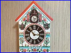 Vintage USSR Mayak Wall Hanging Author's Painting Mechanical Cuckoo Clock Fight