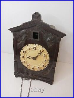 Vintage USSR Soviet Mayak Wall Hanging Mechanical Cuckoo Clock with Fight 1970