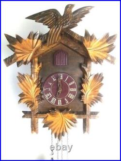Vintage Unique Cuckoo Wooden Wall Clock Mayak Russian Soviet USSR Working 1980's