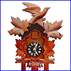 Vintage Wall Cuckoo Clock Mechanical Black Forest house Linden Wood Handcrafted