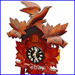 Vintage Wall Cuckoo Clock Mechanical Black Forest house Linden Wood Handcrafted