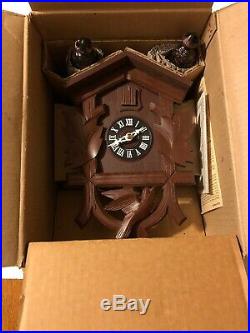 Vintage West German Cuckoo Clock Elgin E-914 Dark Wood NEW IN BOX