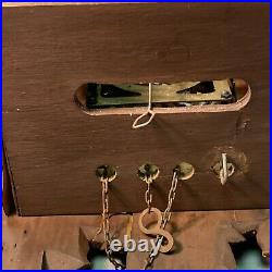 Vintage Wood Germany Cuckoo Clock For Parts / Repair + Extra Parts In Cigar Box