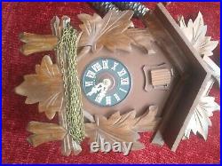 Vintage Wood Wooden Cuckoo Clock Germany Just Serviced Excellent Condition