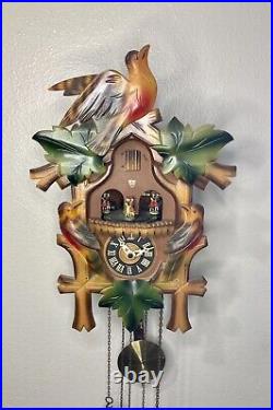 Vintage Working German Schmeckenbecher Blk Forest Cuckoo Clock Dancing Couples