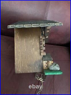Vintage beidi lotscher farm house dog swiss cuckoo clock Read