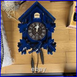 Vintage citizen poppo cuckoo march enhaus clock Blue Anolog Wooden Clock JP #P03