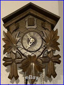 Vtg Small Black Forest Original 8 Day Cuckoo Clock Wooden Germany Movement Wood