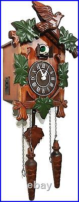 Wall Clock Handcrafted Wood Cuckoo Clock. 13X9.5 In